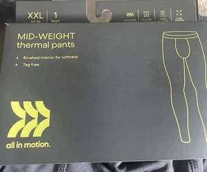 All in Motion Mens Midweight Thermal Pants Base Layers, Gray Size 2XL (44-46) - Picture 1 of 6