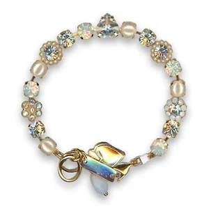 Bracelet by Mariana Woman Precious Pearl and Opal Swarovski Crystals - Picture 1 of 6