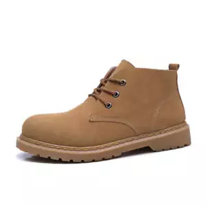 Men's High Top Boots Lacing Trend Outdoor Shoes Breathable Suede Leather Car Sti - Picture 1 of 18