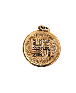 Antique Victorian Wightman & Hough Gold Filled Locket with Whirling Log Design - Picture 1 of 4