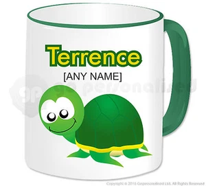 Personalisiertes Geschenk Tier Schildkröte Tasse Sealife Neuheit Spaß Geschenkidee grün - Bild 1 von 3