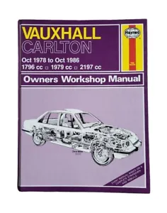 HAYNES VAUXHALL CARLTON OWNERS WORKSHOP MANUAL, 1978-1986, ILLUSTRATED,PRE OWNED - Picture 1 of 4