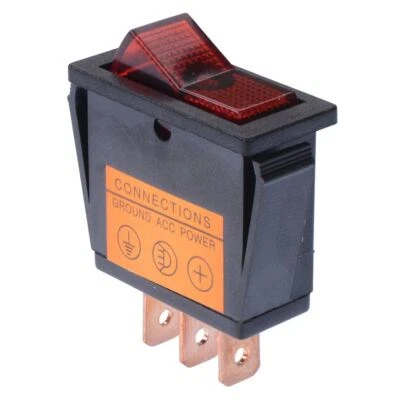 SWITCH ELECTRONICS Red Rectangle On-Off Rocker Switch SPST 20A 12V