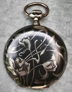 UNIQUE BEAUTIFUL NIELLO 8 DAYS SWISS POCKET WATCH FOR THE TURKISH MARKET WORKING - Picture 1 of 24