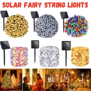 Solar Fairy String Lights 100/200/500 LED Outdoor Garden Christmas Party Decor - Picture 1 of 36