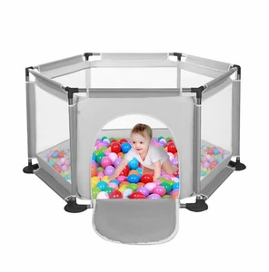 Comomy Large Grey Baby Playpen 130cm Safety Mesh Fence for Toddlers Indoor - Picture 1 of 12