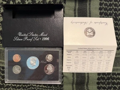 Juego de prueba de plata 1996 como nuevo embalaje original del gobierno certificado de autenticidad OGP Foto 1 de 3