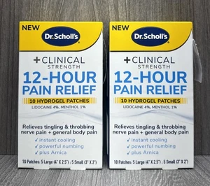 2 Dr. Scholl’s Clinical Strength 12-Hr Pain Relief HYDROGEL PATCHES 10 Each - Picture 1 of 1