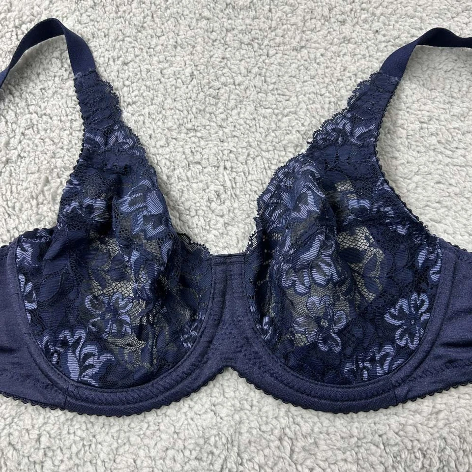Sujetador Lunaire 34C Sujetador Balconette Azul Floral LACE Foto 1 de 4