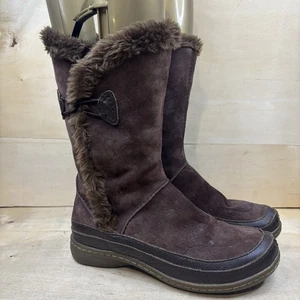 Hush Puppies halbhoher Schneefallstiefel Damengröße 5 braun Wildleder Kunstfellbesatz Reißverschluss - Bild 1 von 18