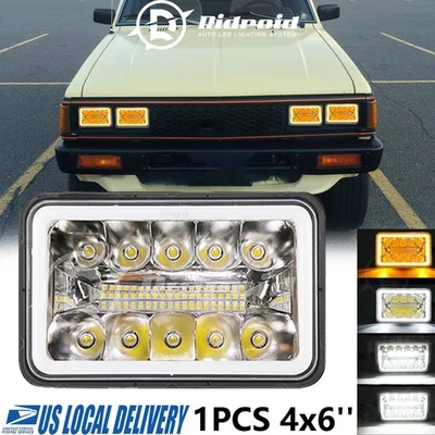 Faro sellado LED de 4x6 pulgadas para Nissan 720 1983-1986 señal de giro DRL alta baja Foto 1 de 4