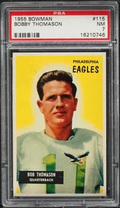 1955 Bowman FB Card #115 Bobby Thomason Philadelphia Eagles PSA 7 NRMT - Picture 1 of 2