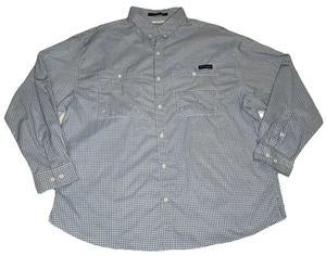 Columbia Herren Super Tamiami Plaid Button Up Hemd XXL blau Micro Plaid belüftet - Bild 1 von 8