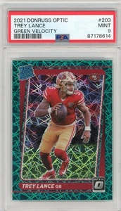 Trey Lance 2021 Donruss Optic Rated Rookie Green Velocity #203 PSA 9 - Picture 1 of 2