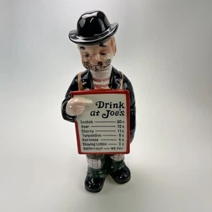 Vintage Ceramic "Drink at Joe's" Liquor Decanter Bottle - Picture 1 of 8