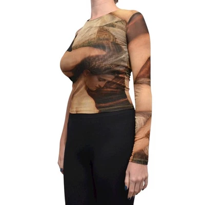 Top Zara Lambert Sustris Diseñador Malla Manga Única Venus y Amor Talla M Foto 1 de 4