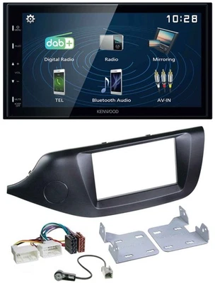Kenwood 2DIN Bluetooth MP3 USB DAB Autoradio für Kia Ceed (ab 12) schwarz - Bild 1 von 4