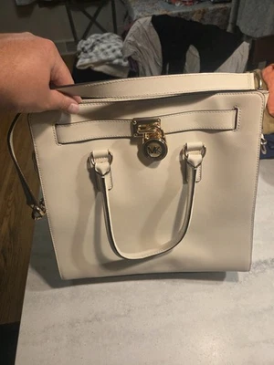 Michael Kors Hamilton Beige Cuero Cartera Bolso de Mano Cartera Bolso de Hombro Foto 1 de 4