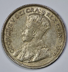 1914 Canada Silver 25 Cents - Picture 1 of 3