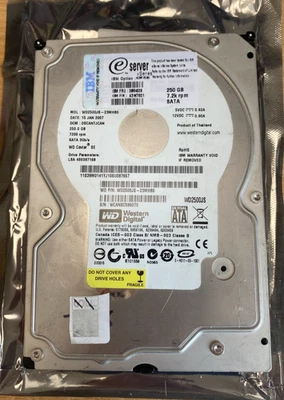 IBM XSERIES 250GB SATA DRIVE - WD2500JS-23MHB0 - 43W7601 - 39M4529 - Image 1 of 4