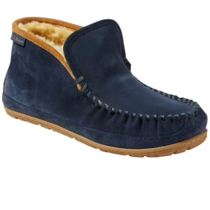 L.L. Bean Wicked Good Zapatillas Sin usar, bota para hombre 12 azul marino gamuza forrada en piel de oveja - Imagen 1 de 12