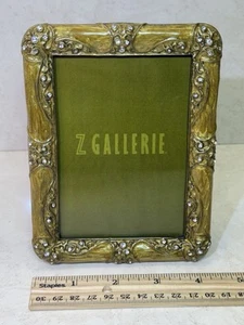 Marco de fotos Z Gallerie adornado con joyas 3 x 5 estilo antiguo dorado bronce nuevo en caja - Imagen 1 de 8