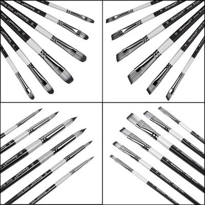 24 Pcs Paint Brush Set, Artist Paintbrushes for Acrylic Oil Watercolor Painti... - Image 1 of 4