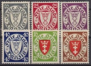== DANZIG Staatswappen Mi. 245-250 postfrisch **, Kat. 120€ == - Picture 1 of 1