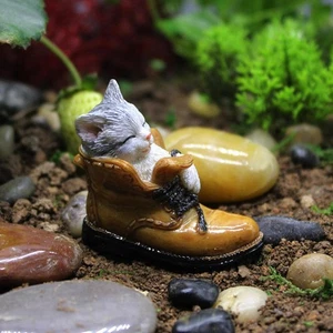 Miniature Animals Terrarium Cat Figurine Craft Ornaments - Picture 1 of 7