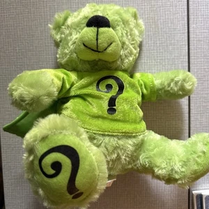 Six Flags Batman 10” Green Riddler Bear Stuffed Animal Plush NO TAGS - Picture 1 of 4