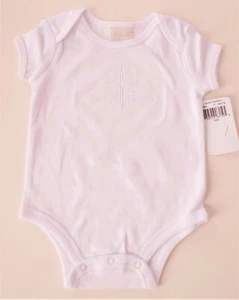 LAUREN MADISON NEWBORN BABY COTTON EMBROIDERED CHRISTENING BODYSUIT  0-3 MON NEW - Picture 1 of 2