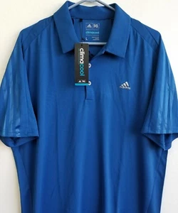 Adidas Golf Men's Climacool Aeroknit Polo Jersey Blue Size Large - Picture 1 of 4