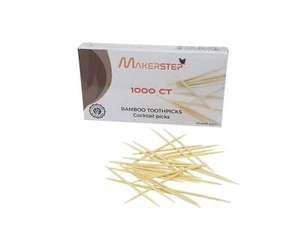 Bamboo Wooden Toothpicks |1000-Piece Large Wood Round Toothpicks in | - Picture 1 of 8