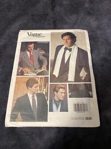 Vogue 2826 Sewing Pattern Mens Ties Ascot Scarf Cummerbund 1983 Uncut One Size - Picture 1 of 2