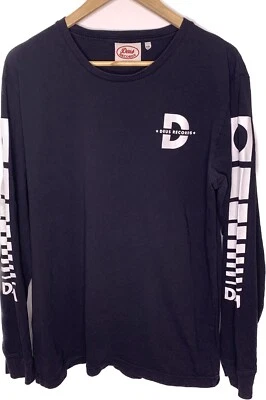 Camisa Deus Records Manga Larga Talla Grande Negro Blanco Estampado Gráfico Brooklyn Foto 1 de 4