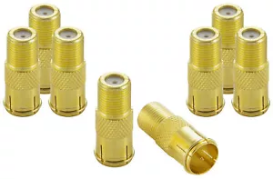 Poppstar 8x SAT F-Quickstecker Kupplung für Koaxialkabel Antennenkabel - Bild 1 von 3
