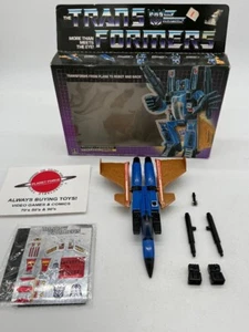1985 Dirge Complete w/ Box G1 Transformers Jet Plane Figure Unused Decals - Picture 1 of 3