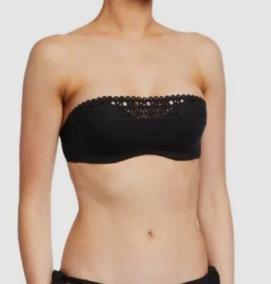 $187 Lise Charmel Para Mujer Negro Ajourage Bandeau Bikini Top Traje de Baño Talla 34C Foto 1 de 4