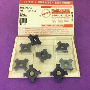 5pc MANCHESTER  570-160-34 OctiCut Threading Inserts 18UN RH M93🎯Machinist - Picture 1 of 3