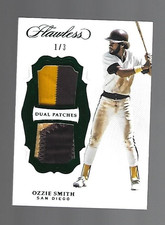 Ozzie Smith HOF 2019 Panini Flawless Dual Patches Emerald 1/3 ⚾