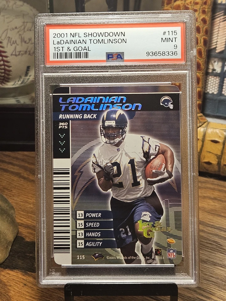 LaDAINIAN TOMLINSON 2001 NFL Showdown 1st & Goal Foil Rookie Card RC PSA 9 Mint - Image 1 of 1