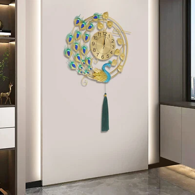 Reloj de Pared Pavo Real, Reloj de Pared Arte Silencioso, Reloj de Pared Decorativo Foto 1 de 4