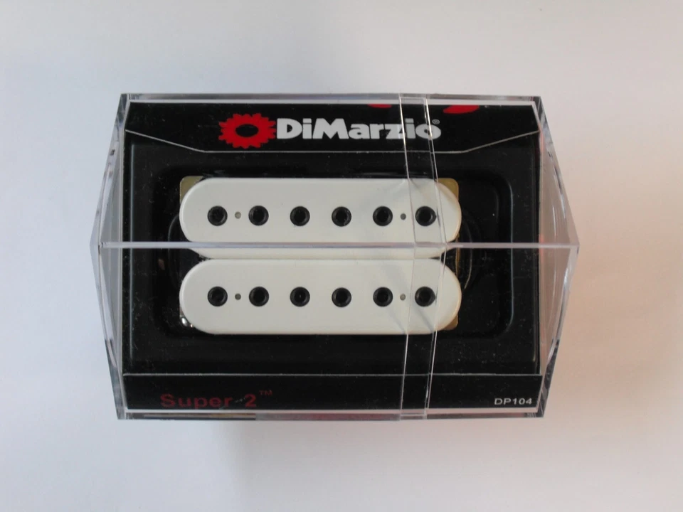 DiMarzio Regular Spaced Super 2 Humbucker White W/Black Poles DP 104 - Image 1 of 1