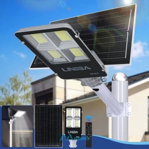 3500W Commercial Solar Street Lights Outdoor Dusk to Dawn Parking Lot Light+Pole - Picture 1 of 20