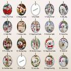 Bichon Frise Dog Oval Glass Christmas Hanging Ornaments X-mas Tree Decorations