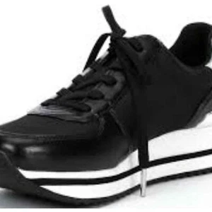 Neue Michael Kors schwarze Monique Canvas Sneaker Schuhe-Größe 7,5 Damen. - Bild 1 von 6