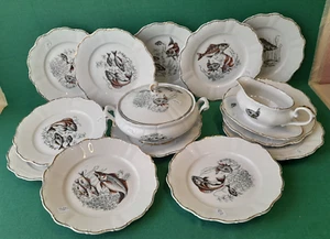 SERVIZIO VINTAGE PIATTI DA TAVOLA PER 12 PORCELLANA ROCAILLE KRONEN. AJ94 - Foto 1 di 16