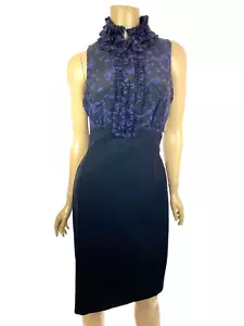 Vestido Taylor Talla 8 Sin Mangas Cintura Ajustada Recta Negro Falda Azul/Negro Top - Imagen 1 de 6