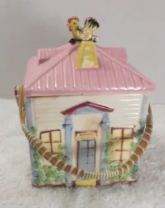 Vintage Biscuit Cracker Jar Shaped Like A House Cookies Mid Century Modern Rare - Picture 1 of 10