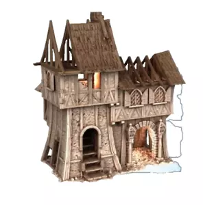 Medieval Town - Ruined Barracks- The Frost 28mm Wargame/RPG/AOS/LOTR/DnD Terrain - Picture 1 of 4